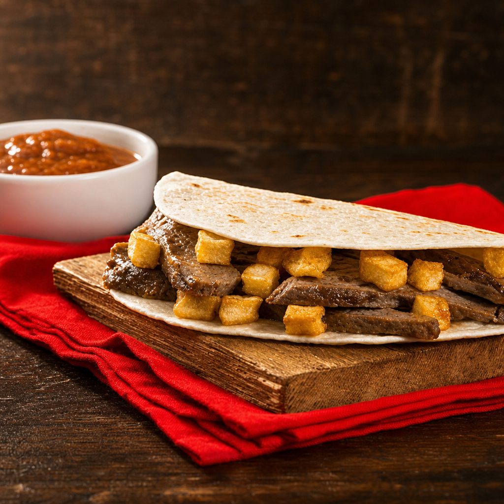 Steak and Potato Soft Taco.
