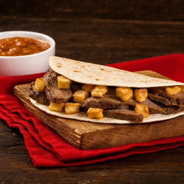 Steak and Potato Soft Taco.